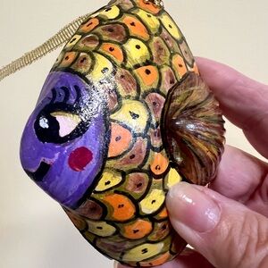 Colorful Hand-Painted Fish Ornament